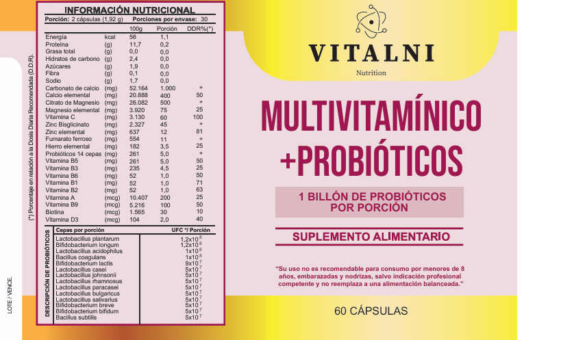 Multivitaminicos Probioticos 60cap